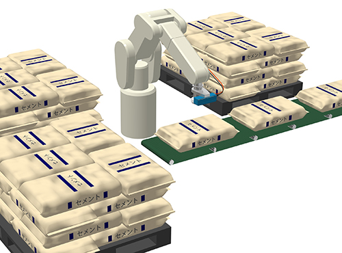 袋物のデパレタイジングロボット制御